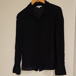 Violet Sheer Button Down Top